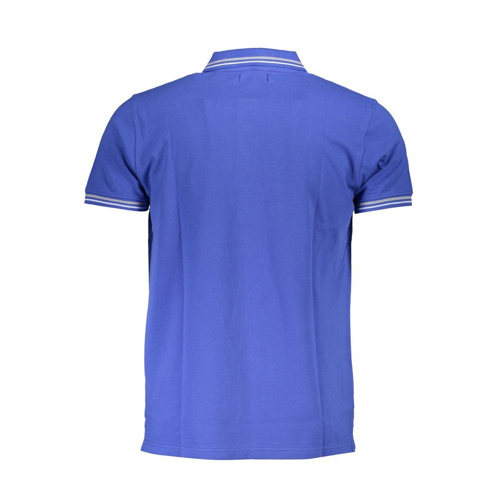 Cavalli Class Blue Cotton Men Polo Shirt Cavalli Class