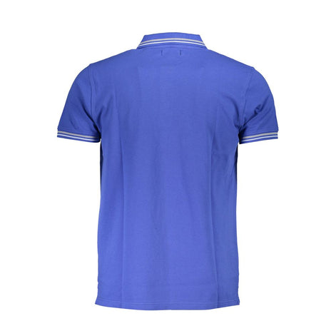 Cavalli Class Blue Cotton Men Polo Shirt Cavalli Class