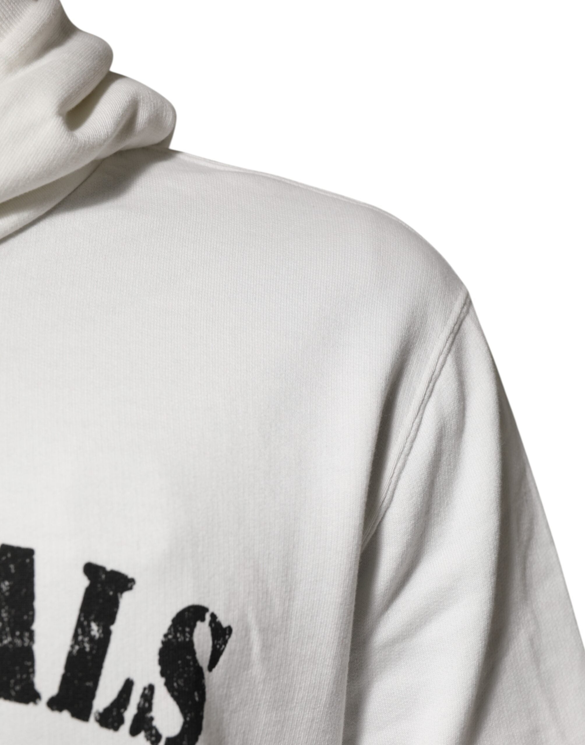 Dolce & Gabbana White Cotton DG ROYAL Print Hooded Sweater Dolce & Gabbana