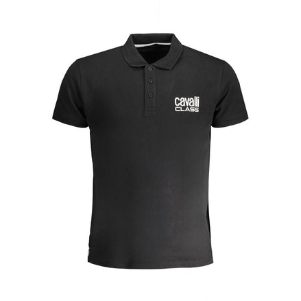 Cavalli Class Black Cotton Men's Polo Shirt Cavalli Class