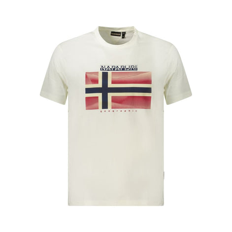 Napapijri White Cotton Men T-Shirt Napapijri