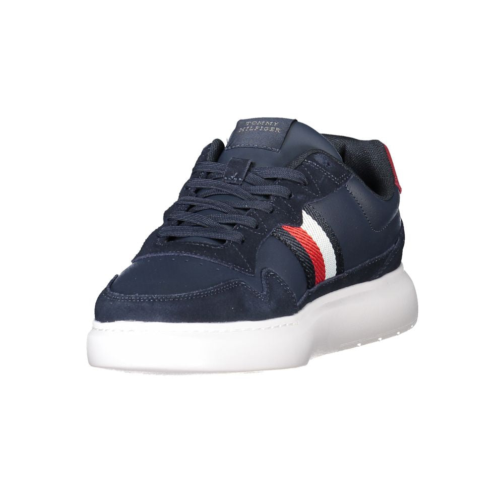 Tommy Hilfiger Blue Leather Men Sneaker Tommy Hilfiger