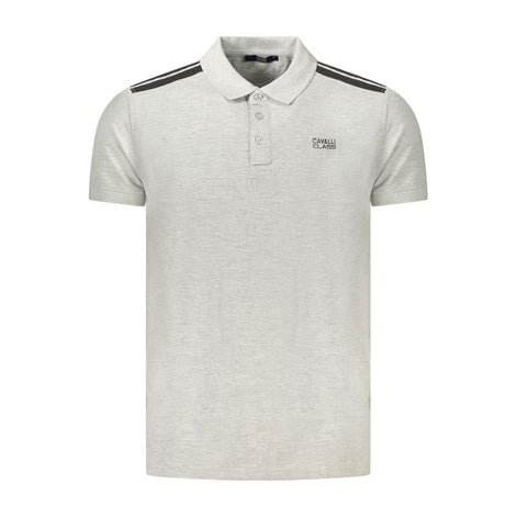 Cavalli Class Grigio Cotton Men's Polo Shirt Cavalli Class