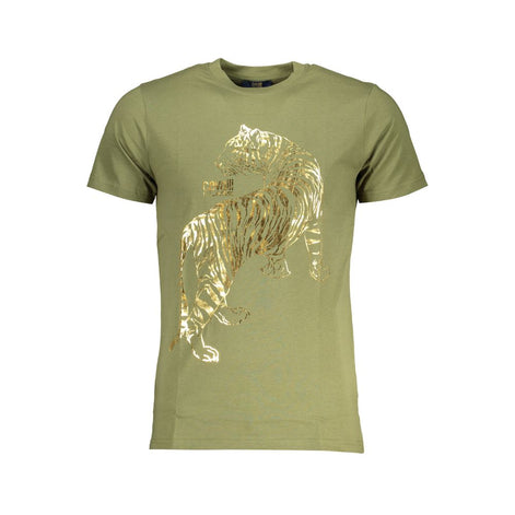 Cavalli Class Verde Cotton Men T-Shirt Cavalli Class