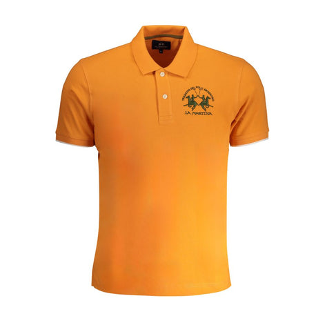 La Martina Arancione Cotton Men Polo La Martina