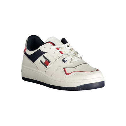 Tommy Hilfiger White Leather Men Sneaker Tommy Hilfiger
