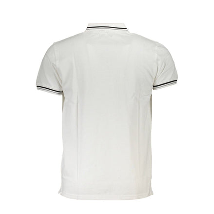 Cavalli Class White Cotton Men Polo Shirt Cavalli Class