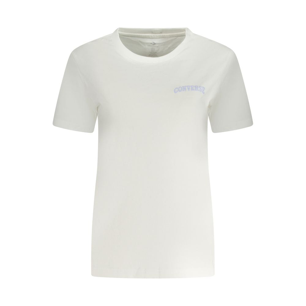 Converse White Cotton Women T-Shirt Converse