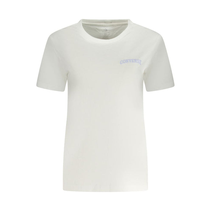 Converse White Cotton Women T-Shirt Converse