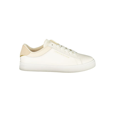 Tommy Hilfiger Beige Leather Women Sneaker Tommy Hilfiger