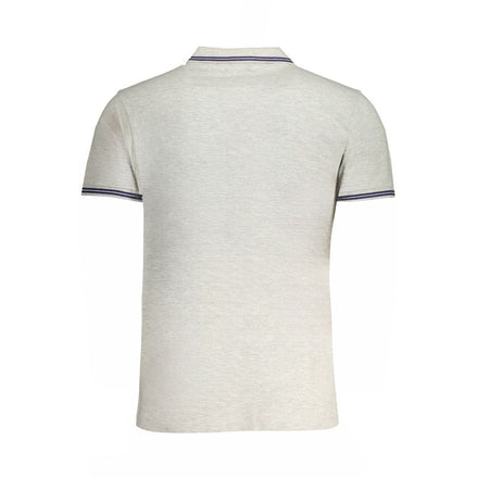 Cavalli Class Grigio Cotton Men Polo Shirt Cavalli Class