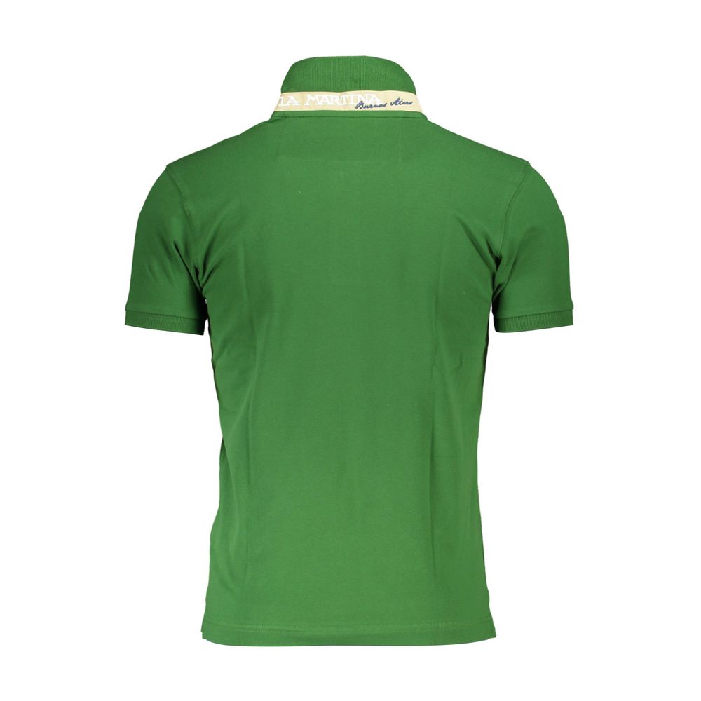 La Martina Verde Cotton Men Polo La Martina