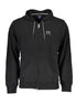 La Martina Black Cotton Men Sweater with Hood La Martina