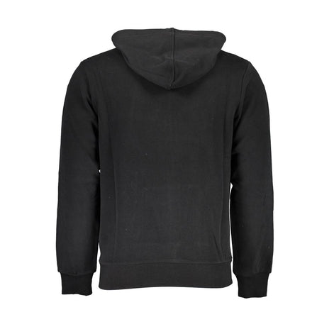 La Martina Black Cotton Men Sweater with Hood La Martina