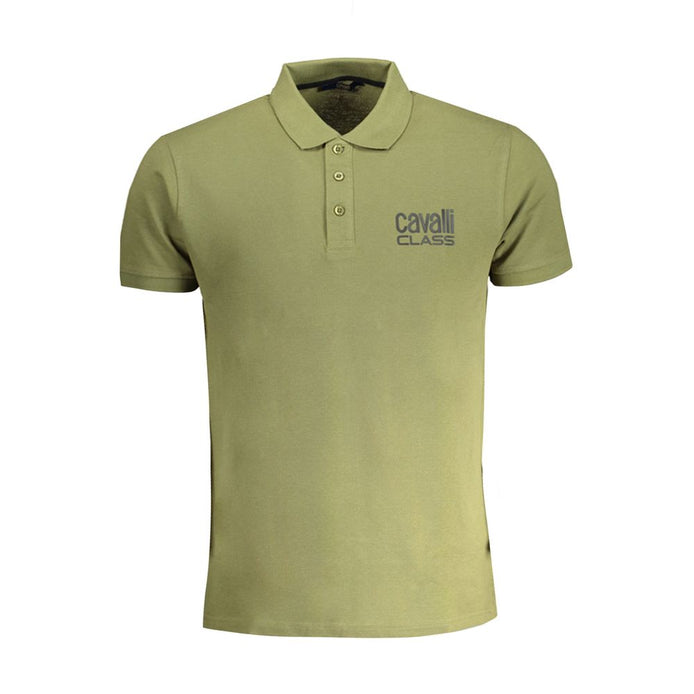 Cavalli Class Verde Cotton Men Polo Shirt Cavalli Class