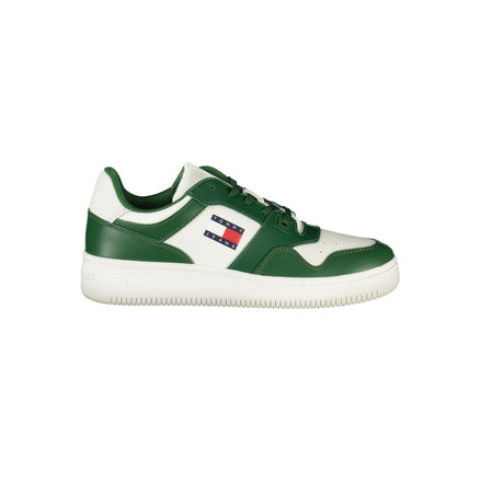 Tommy Hilfiger Green Leather Men Sneaker Tommy Hilfiger