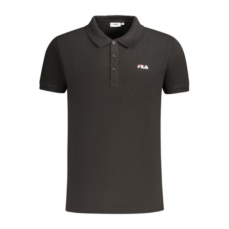 Fila Black Cotton Men Polo Shirt Fila