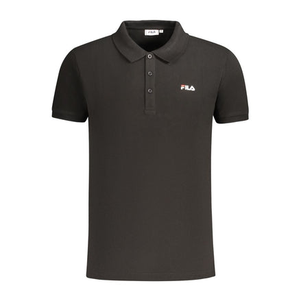 Fila Black Cotton Men Polo Shirt Fila
