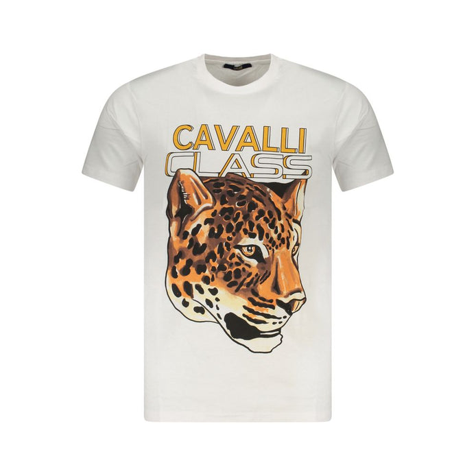 T-shirt homme Cavalli Class Bianco en coton