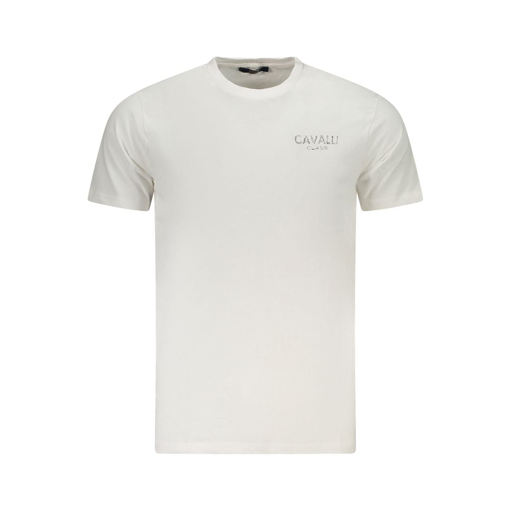 Cavalli Class Bianco Baumwoll-Herren-T-Shirt