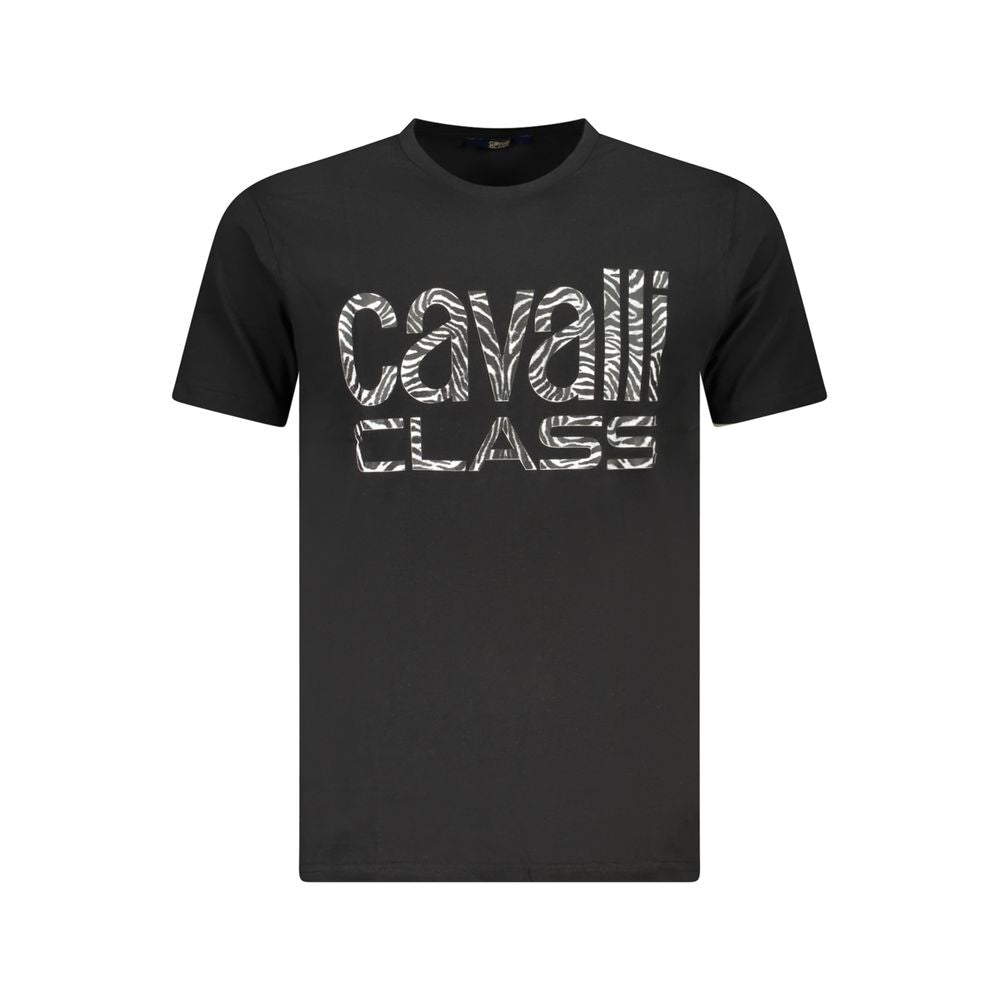 Cavalli Class Schwarzes Baumwoll-T-Shirt für Herren