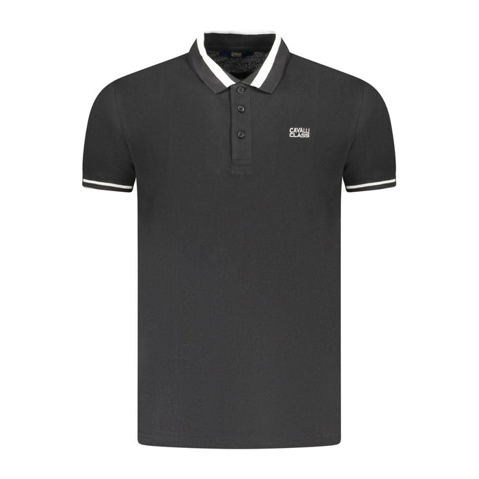 Cavalli Class Black Cotton Men Polo Cavalli Class