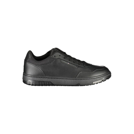 Tommy Hilfiger Black Leather Men Sneaker Tommy Hilfiger