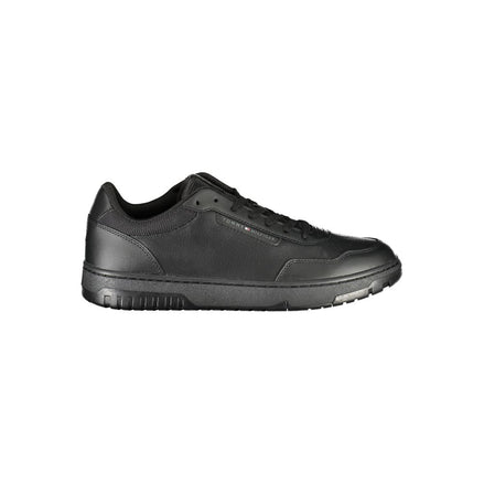 Tommy Hilfiger Black Leather Men Sneaker Tommy Hilfiger
