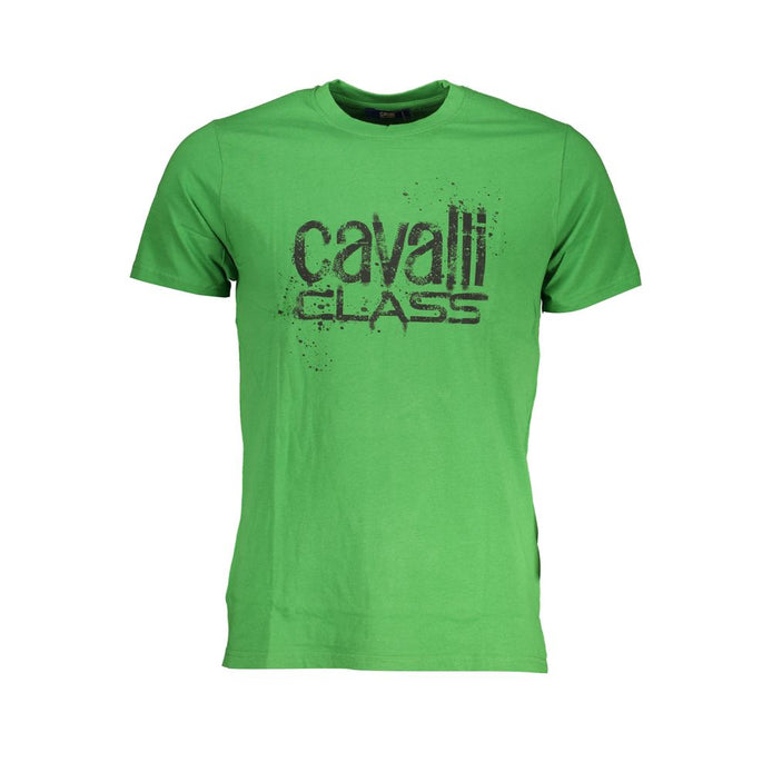 Cavalli Class Verde Cotton Men T-Shirt Cavalli Class