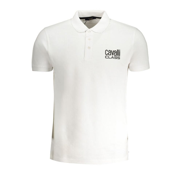 Cavalli Class "Bianco Cotton Men's Polo Shirt" Cavalli Class