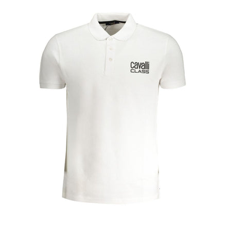 Cavalli Class "Bianco Cotton Men's Polo Shirt" Cavalli Class