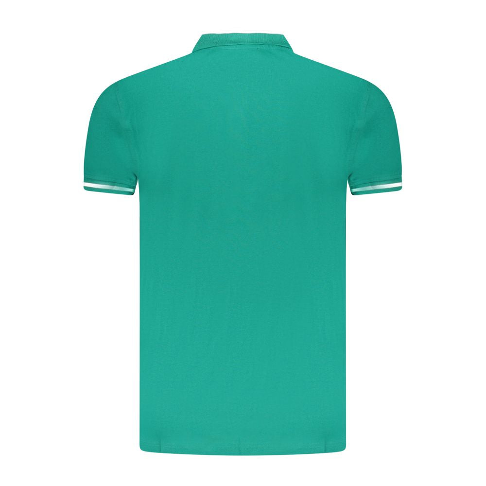 Cavalli Class Green Cotton Men Polo Shirt Cavalli Class