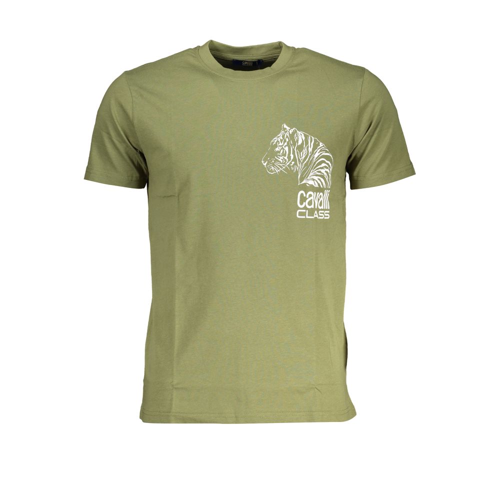 Cavalli Class Verde Cotton Men T-Shirt Cavalli Class