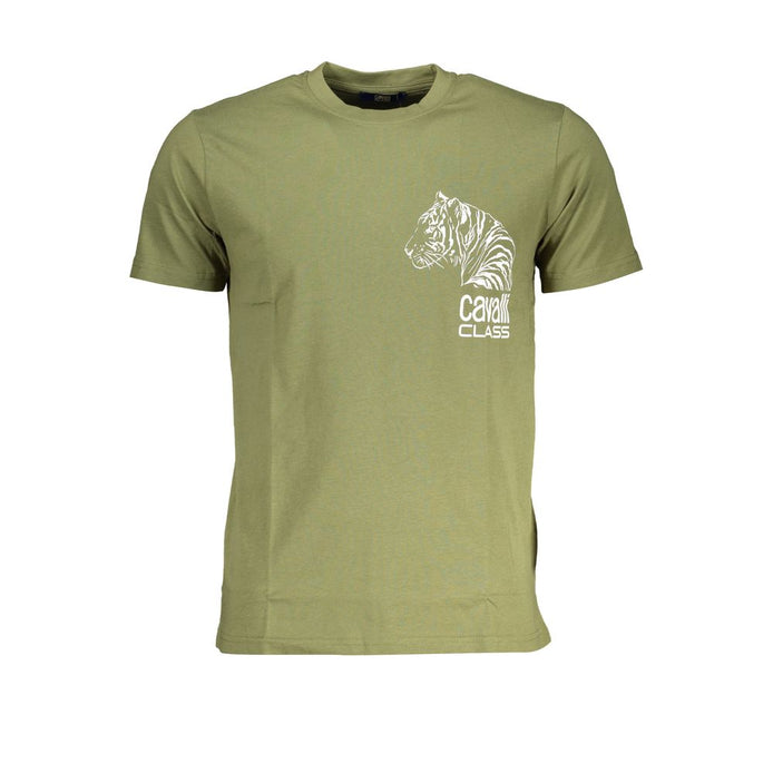 Cavalli Class Verde Cotton Men T-Shirt Cavalli Class