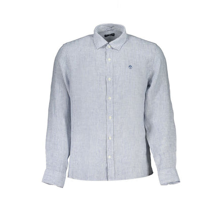 North Sails Blue Linen Men's Shirt North Sails