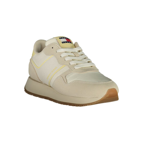 Tommy Hilfiger Beige Leather Women Sneaker Tommy Hilfiger