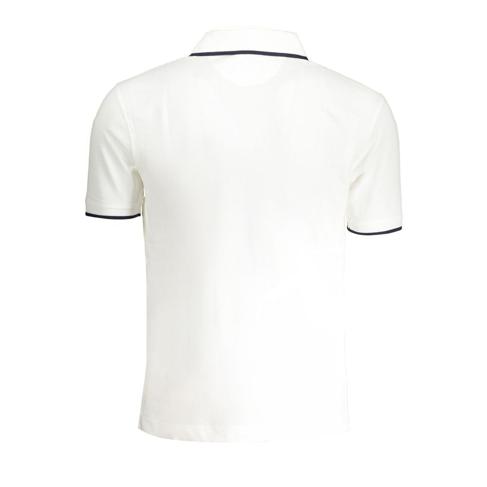 La Martina White Cotton Men Polo Shirt La Martina