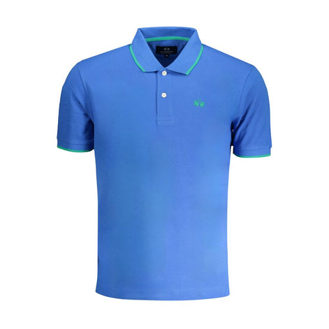 La Martina Blu Cotton Mens Polo Shirt La Martina