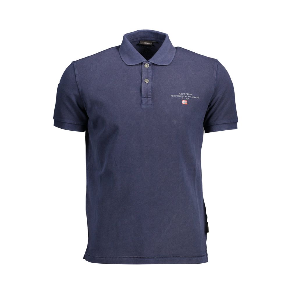 Napapijri Blue Cotton Men Polo Shirt Napapijri