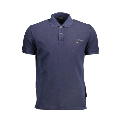 Napapijri Blue Cotton Men Polo Shirt Napapijri