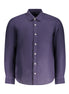 North Sails Blue Linen Men Shirt North Sails