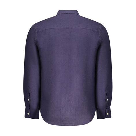 North Sails Blue Linen Men Shirt North Sails