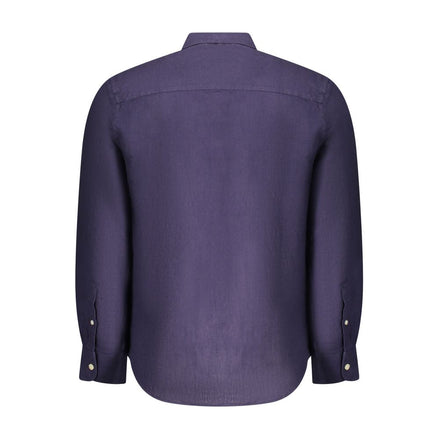 North Sails Blue Linen Men Shirt North Sails