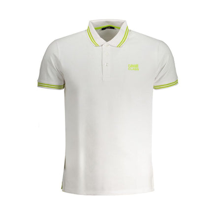 Cavalli Class White Cotton Men Polo Shirt Cavalli Class