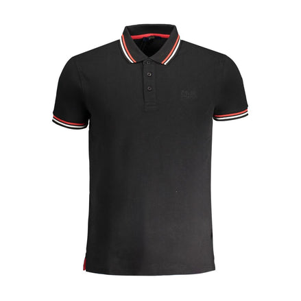 Cavalli Class Black Cotton Men Polo Shirt Cavalli Class