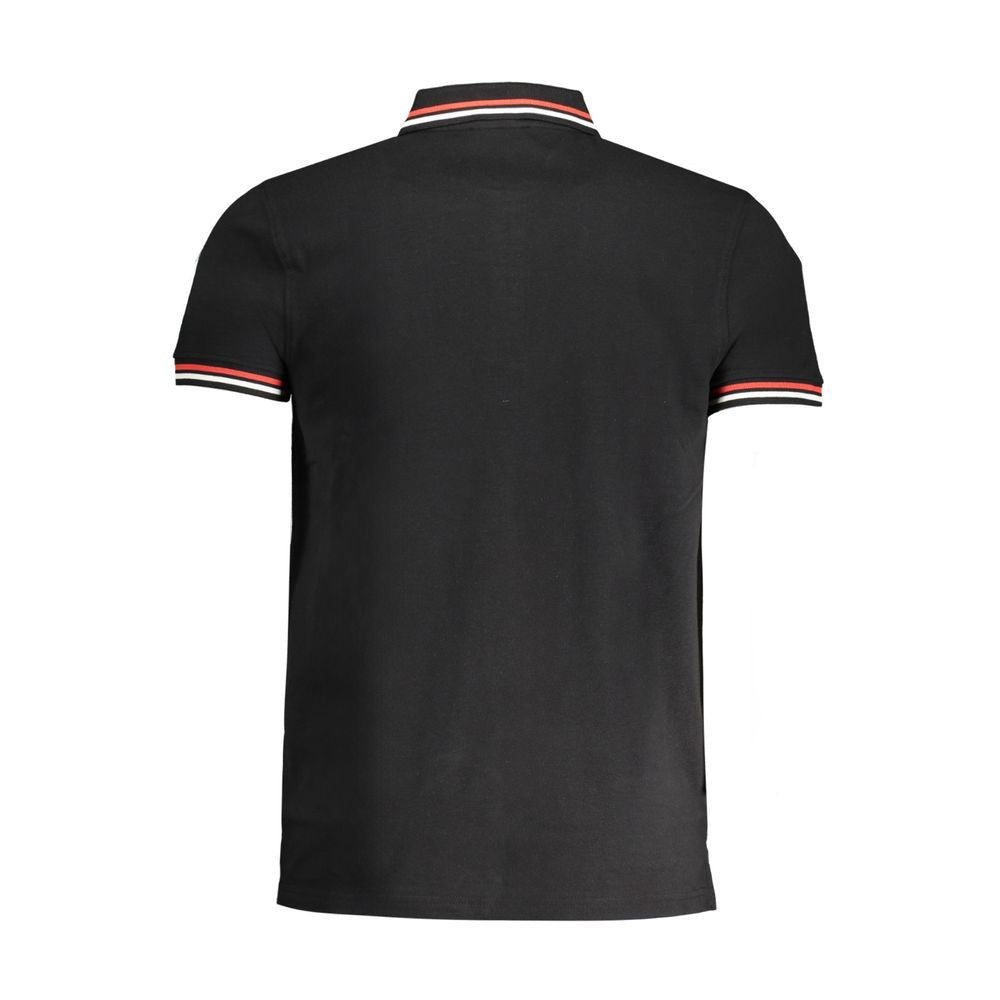 Cavalli Class Black Cotton Men Polo Shirt Cavalli Class