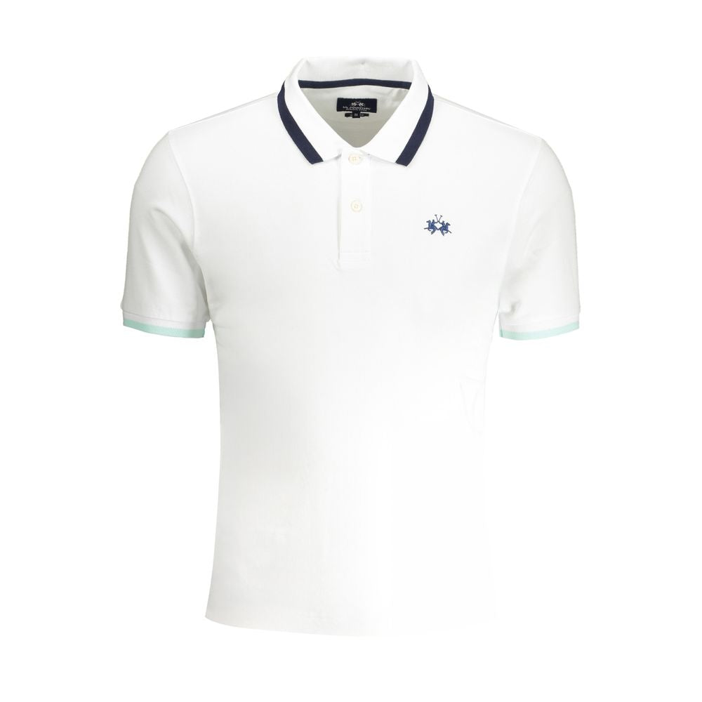 La Martina White Cotton Men's Polo Shirt La Martina
