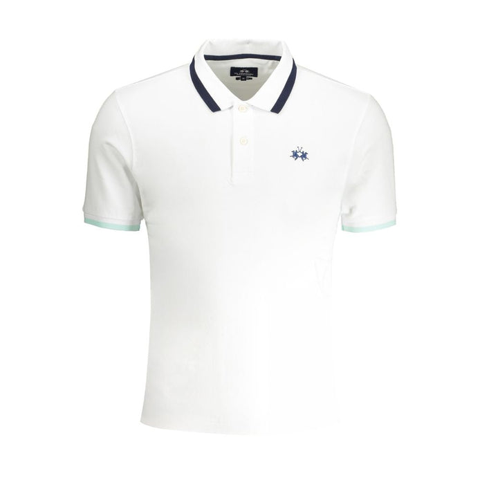 La Martina White Cotton Men's Polo Shirt La Martina