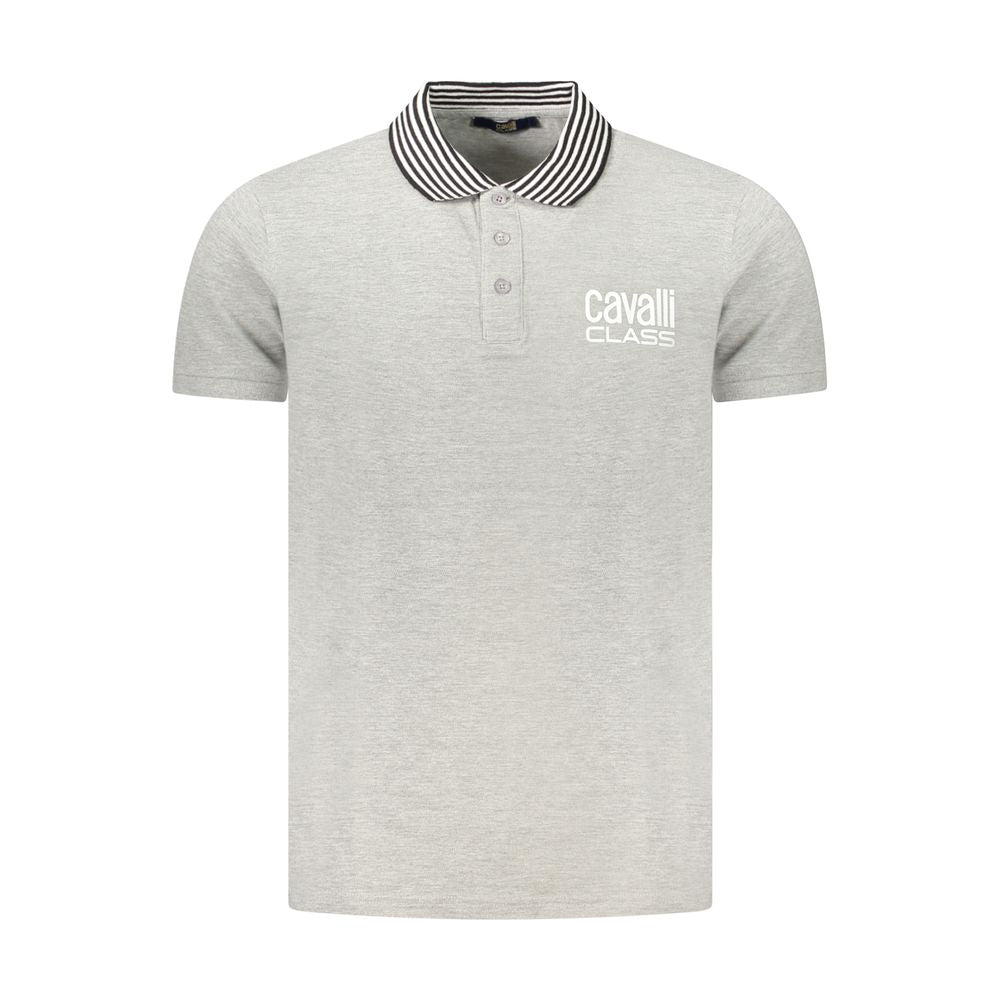 Cavalli Class Grigio Cotton Men Polo Cavalli Class