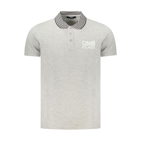 Cavalli Class Grigio Cotton Men Polo Cavalli Class